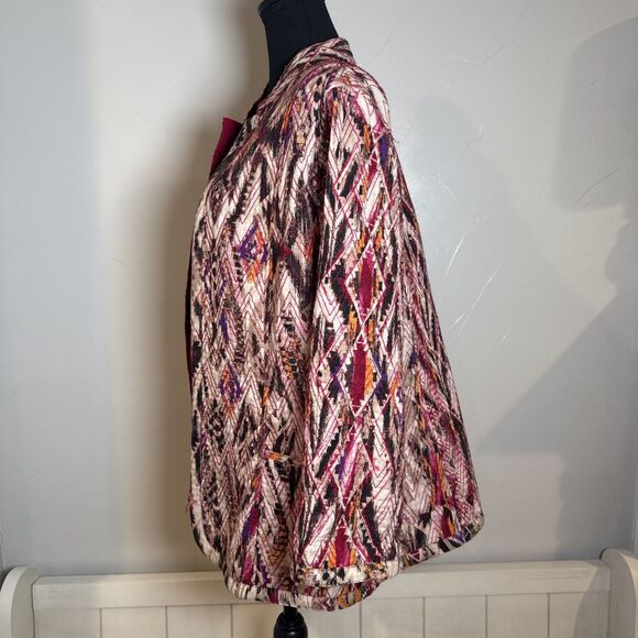 Chico’s Rina Tribal Jacket Colorful Geometric Quilted Women's Size XL - Picture 4 of 14
